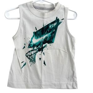 Nike White & Blue Basketball Tank Top Size 2T